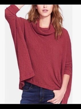 Cozy Women's Cowl Neck Sweater - Dusty Rose